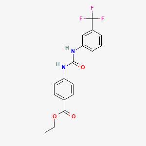 molecular formula C17H15F3N2O3 B11955464 Ethyl 4-({[3-(trifluoromethyl)phenyl]carbamoyl}amino)benzoate 