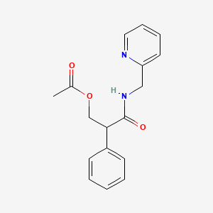 molecular formula C17H18N2O3 B1195547 [3-oxo-2-phenyl-3-(pyridin-2-ylmethylamino)propyl] acetate CAS No. 57116-38-8