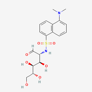 molecular formula C18H24N2O7S B1195549 D-Glucose, 2-deoxy-2-(((5-(dimethylamino)-1-naphthalenyl)sulfonyl)amino)- CAS No. 70393-78-1