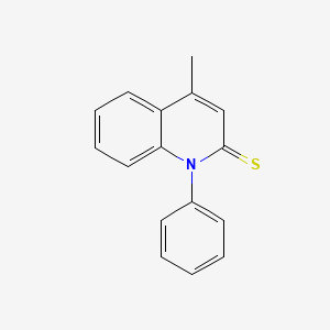 molecular formula C16H13NS B11955561 4-Methyl-1-phenyl-2(1H)-quinolinethione CAS No. 2540-29-6
