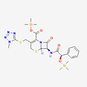 molecular formula C24H34N6O5S2Si2 B1195562 Bis(trimethylsilyl)cefamandole CAS No. 64119-70-6