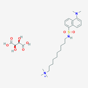 molecular formula C29H48N3O8S+ B1195563 1-(5-Dimethylaminonaphthalene 1-sulfonamido)decane-10-trimethylammonium CAS No. 68684-39-9