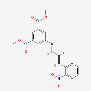 molecular formula C19H16N2O6 B11955719 Dimethyl 5-((3-(2-nitrophenyl)-2-propenylidene)amino)isophthalate CAS No. 391632-27-2