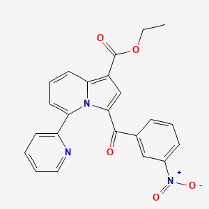 molecular formula C23H17N3O5 B11955739 Ethyl 3-(3-nitrobenzoyl)-5-(2-pyridinyl)-1-indolizinecarboxylate CAS No. 853317-40-5