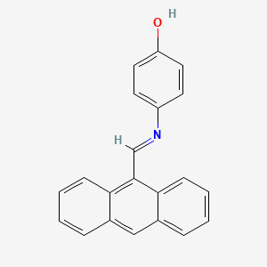 molecular formula C21H15NO B11955761 N-(9-Anthracenylmethylene)-4-hydroxyaniline CAS No. 32745-90-7