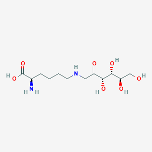 molecular formula C12H24N2O7 B1195589 (2R)-2-amino-6-[[(3S,4R,5R)-3,4,5,6-tetrahydroxy-2-oxohexyl]amino]hexanoic acid 