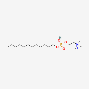 molecular formula C17H39NO4P+ B1195590 2-[Dodecoxy(hydroxy)phosphoryl]oxyethyl-trimethylazanium 