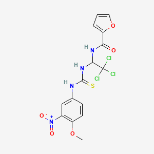 molecular formula C15H13Cl3N4O5S B11955941 N-(2,2,2-trichloro-1-{[(4-methoxy-3-nitrophenyl)carbamothioyl]amino}ethyl)furan-2-carboxamide 