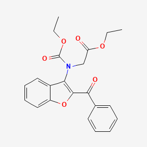 molecular formula C22H21NO6 B11955951 Ethyl ((2-benzoyl-1-benzofuran-3-YL)(ethoxycarbonyl)amino)acetate CAS No. 301538-54-5