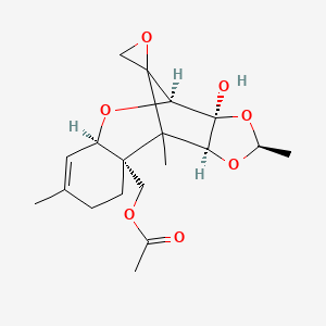molecular formula C19H26O7 B1195601 15-Acetoxy-3-hydroxy-3,4-O,O-ethylidene-12,13-epoxytrichothec-9-ene CAS No. 79320-89-1