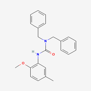 molecular formula C23H24N2O2 B11956019 Urea, N'-(2-methoxy-5-methylphenyl)-N,N-bis(phenylmethyl)- CAS No. 86764-69-4