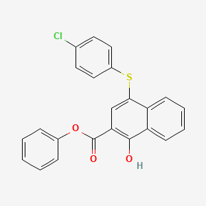 molecular formula C23H15ClO3S B11956053 Phenyl 4-((4-chlorophenyl)thio)-1-hydroxy-2-naphthoate CAS No. 27052-27-3