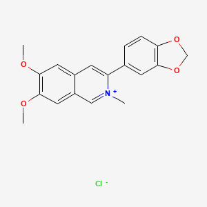 molecular formula C19H18ClNO4 B1195611 Isoquinolinium, 3-(1,3-benzodioxol-5-yl)-6,7-dimethoxy-2-methyl-, chloride CAS No. 87922-33-6