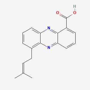 molecular formula C18H16N2O2 B1195618 6-(3-Methyl-2-butenyl)-1-phenazinecarboxylic acid CAS No. 85223-60-5