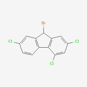molecular formula C13H6BrCl3 B11956241 Fluorene, 9-bromo-2,4,7-trichloro- CAS No. 7012-19-3