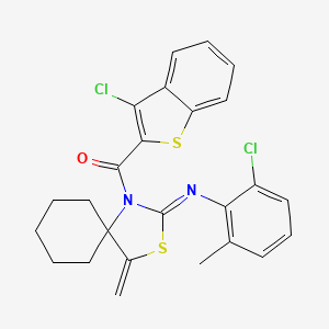 (3-Chloro-1-benzothiophen-2-yl)-[2-(2-chloro-6-methylphenyl)imino-4-methylene-3-thia-1-azaspiro[4.5]decan-1-yl]methanone