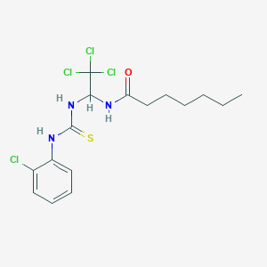 molecular formula C16H21Cl4N3OS B11956366 N-(2,2,2-trichloro-1-{[(2-chlorophenyl)carbamothioyl]amino}ethyl)heptanamide 