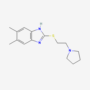 5,6-dimethyl-2-[2-(1-pyrrolidinyl)ethylthio]-1H-benzimidazole