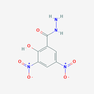 molecular formula C7H6N4O6 B119564 Benzoic acid, 2-hydroxy-3,5-dinitro-, hydrazide CAS No. 955-07-7