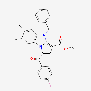 molecular formula C29H25FN2O3 B11956403 ethyl 4-benzyl-1-(4-fluorobenzoyl)-6,7-dimethyl-4H-pyrrolo[1,2-a]benzimidazole-3-carboxylate CAS No. 853334-43-7