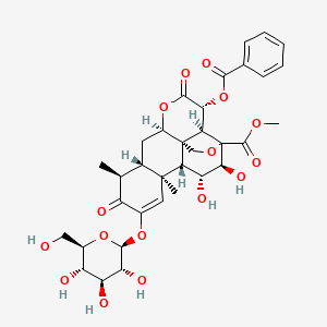 Picras-1-en-21-oic acid, 15-(benzoyloxy)-13,20-epoxy-2-(beta-D-glucopyranosyloxy)-11,12-di-hydroxy-3,16-dioxo-, methyl ester, (11beta,12alpha,15beta)-