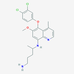molecular formula C22H25Cl2N3O2 B1195642 4-[[4-Methyl-5-(3,4-dichlorophenoxy)-6-methoxyquinoline-8-yl]amino]-1-pentaneamine 