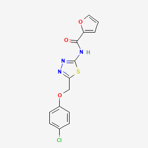 molecular formula C14H10ClN3O3S B1195644 N-[5-[(4-氯苯氧基)甲基]-1,3,4-噻二唑-2-基]-2-呋喃甲酰胺 