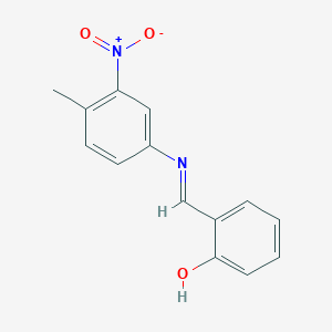 molecular formula C14H12N2O3 B11956483 alpha-(3-Nitro-P-tolylimino)-O-cresol CAS No. 33821-30-6