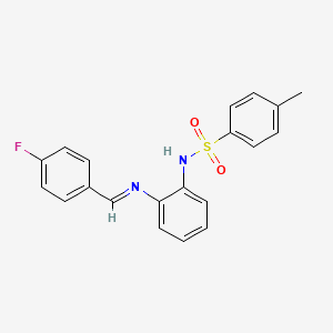 molecular formula C20H17FN2O2S B11956562 N-{2-[(4-fluorobenzylidene)amino]phenyl}-4-methylbenzenesulfonamide 