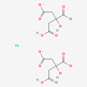 molecular formula C12H12O14Pu-4 B1195662 Plutonium citrate CAS No. 7261-07-6
