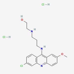 molecular formula C19H24Cl3N3O2 B1195663 2-((3-((6-Chloro-2-methoxy-9-acridinyl)amino)propyl)amino)ethanol dihydrochloride CAS No. 38915-18-3