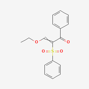 molecular formula C17H16O4S B11956788 2-Propen-1-one, 3-ethoxy-1-phenyl-2-(phenylsulfonyl)- CAS No. 32083-40-2