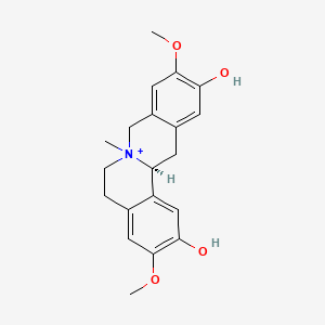 molecular formula C20H24NO4+ B1195681 (13aS)-3,10-dimethoxy-7-methyl-6,8,13,13a-tetrahydro-5H-isoquinolino[2,1-b]isoquinolin-7-ium-2,11-diol 