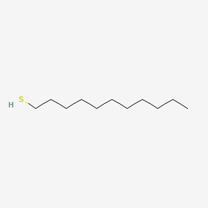 molecular formula CH3(CH2)10SH<br>C11H24S<br>CH3(CH2)10SH<br>C11H24S B1195683 1-Undecanethiol CAS No. 5332-52-5