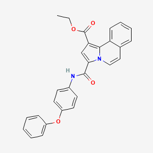 molecular formula C28H22N2O4 B11956900 Ethyl 3-((4-phenoxyphenyl)carbamoyl)pyrrolo[2,1-a]isoquinoline-1-carboxylate 