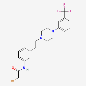 B1195692 1-(2-(3-Bromoacetamidophenyl)ethyl)-4-(3-trifluoromethylphenyl)piperazine CAS No. 95860-08-5