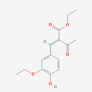 molecular formula C15H18O5 B11956975 Ethyl 2-(4-hydroxy-3-ethoxybenzylidene)acetoacetate 