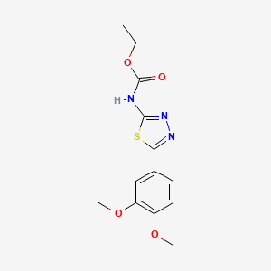 molecular formula C13H15N3O4S B1195702 N-[5-(3,4-dimethoxyphenyl)-1,3,4-thiadiazol-2-yl]carbamic acid ethyl ester 