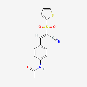 molecular formula C15H12N2O3S2 B11957068 N-(4-(2-Cyano-2-(2-thienylsulfonyl)ethenyl)phenyl)acetamide CAS No. 853407-21-3
