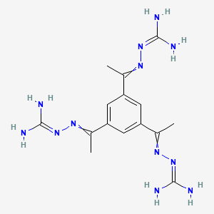 molecular formula C15H24N12 B1195709 2-[1-[3,5-bis[N-(diaminomethylideneamino)-C-methylcarbonimidoyl]phenyl]ethylideneamino]guanidine 