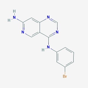 molecular formula C13H10BrN5 B1195715 7-Amino-4-[(3-bromophenyl)amino]pyrido[4,3-d]pyrimidine 