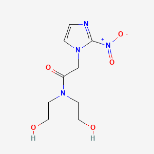 molecular formula C9H14N4O5 B1195720 1H-Imidazole-1-acetamide, N,N-bis(2-hydroxyethyl)-2-nitro- CAS No. 74141-74-5