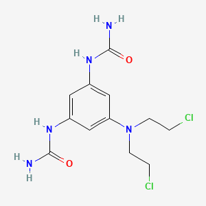 molecular formula C12H17Cl2N5O2 B1195724 N,N''-(5-(Bis(2-chloroethyl)amino)-1,3-phenylene)bis-urea CAS No. 58200-04-7