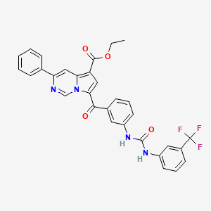 molecular formula C31H23F3N4O4 B11957421 Ethyl 3-phenyl-7-(3-(3-(3-(trifluoromethyl)phenyl)ureido)benzoyl)pyrrolo[1,2-c]pyrimidine-5-carboxylate CAS No. 882866-22-0