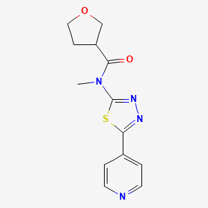 molecular formula C13H14N4O2S B1195751 N-methyl-N-(5-pyridin-4-yl-1,3,4-thiadiazol-2-yl)-3-oxolanecarboxamide 