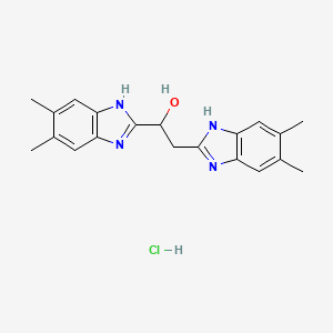 molecular formula C20H23ClN4O B11957539 1,2-Bis(5,6-dimethyl-1H-benzo[d]imidazol-2-yl)ethanol hydrochloride 