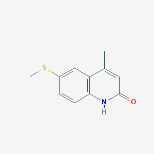 molecular formula C11H11NOS B1195757 4-methyl-6-(methylthio)-1H-quinolin-2-one 