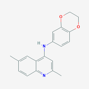 molecular formula C19H18N2O2 B1195764 N-(2,3-dihydro-1,4-benzodioxin-6-yl)-2,6-dimethyl-4-quinolinamine 