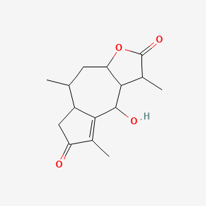 molecular formula C15H20O4 B1195771 Azuleno[6,5-b]furan-2,6(3H,4H)-dione, 3a,7,7a,8,9,9a-hexahydro-4-hydroxy-3,5,8-trimethyl-, [3R-(3alpha,3aalpha,4alpha,7abeta,8beta,9aalpha)]- 