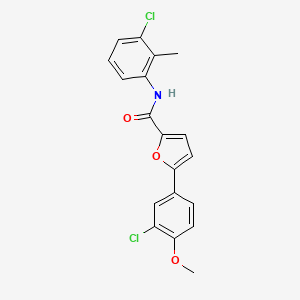 molecular formula C19H15Cl2NO3 B11957730 N-(3-Chloro-2-methylphenyl)-5-(3-chloro-4-methoxyphenyl)furan-2-carboxamide CAS No. 853333-71-8